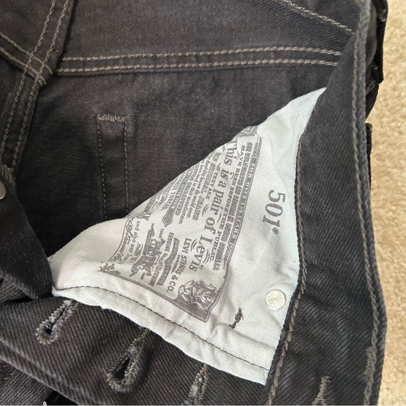 NWOT Levi's 501 High Rise Jeans size 24 button fly black skinny - Picture 12 of 16